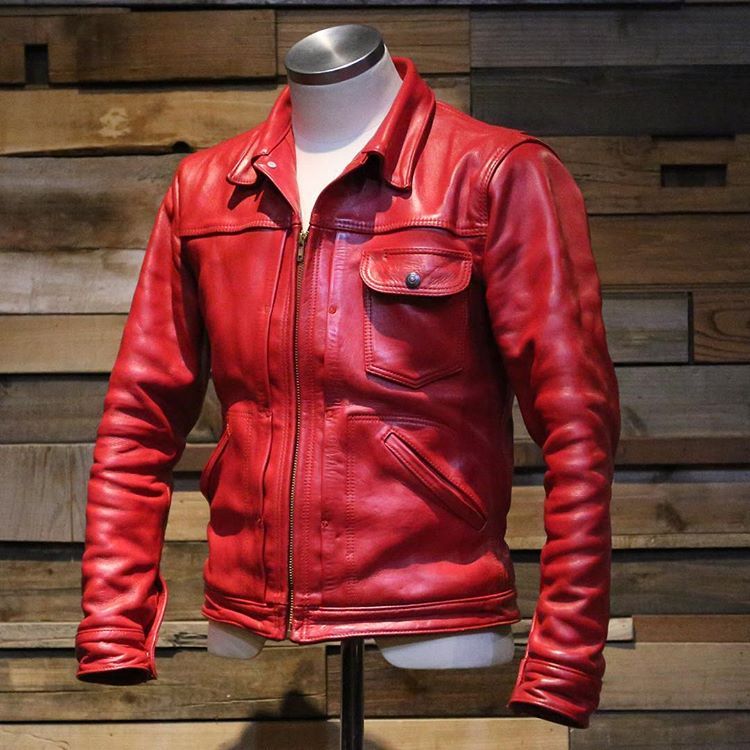 Free shipping.Genuine Leather jacket.red slim tanned cowhide coat.classic mens quality leather clothing.casual.wholesales