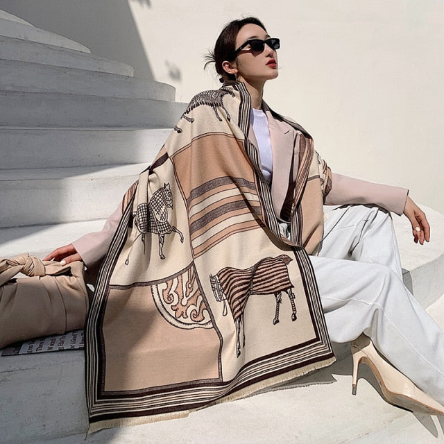 2020 Women Cashmere Scarf Luxury Brand Warm Neck Bandana Pashmina Shawls Wrap Female Scarves Hijab Stoles