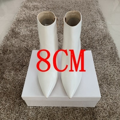 Women's Leather Ankle Boots Dress High Heels Shoe Woman Winter Boot Ladies Chaussure High Heel Shoes Snow Boots Women