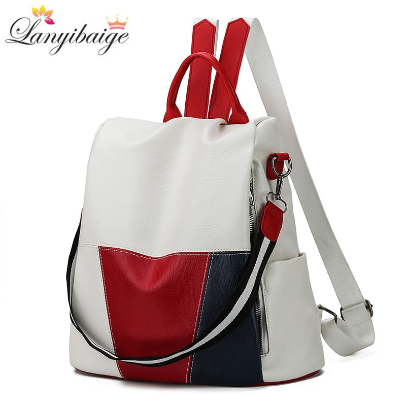 2020 New High Quality Leather Women Backpack Anti-Theft Travel Backpack Large Capacity School Bags for Teenage Girls Mochila - Shop 24/777