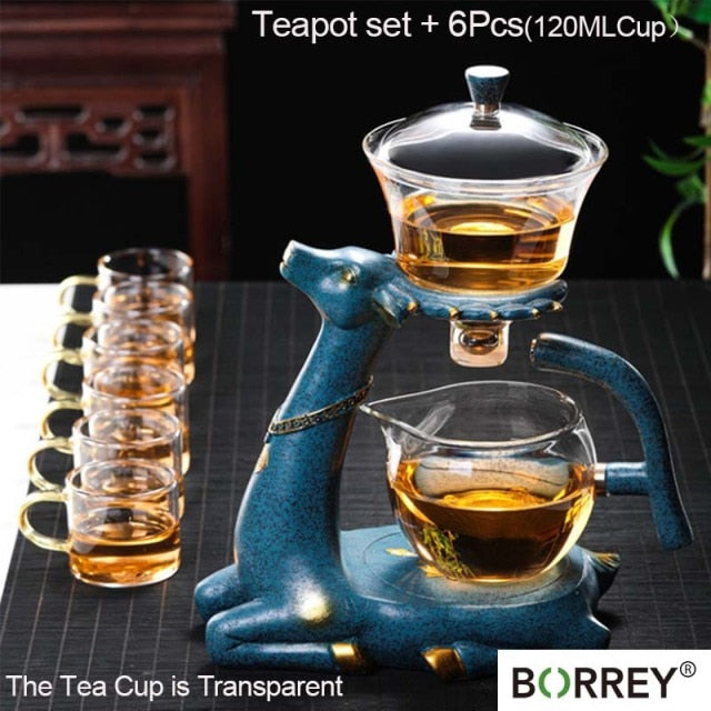 BORREY High Borosilicate Glass Teapot Turkish Drip Pot Infuser Tea Coffee Pot Heat-resistant Glass Teapot With Base Puer Kettle