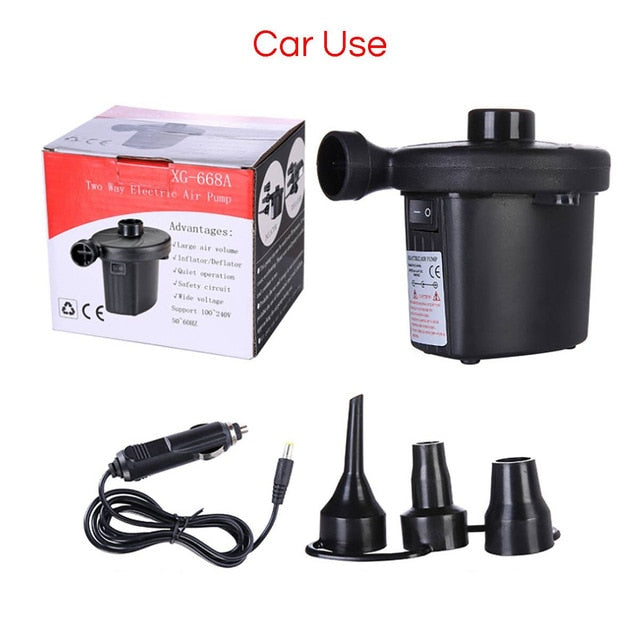 2020 New Electric Air Pump Potable Inflatable Compressor For Mattress Swimming Pool Fast Air Filling Inflator with 3 Nozzles
