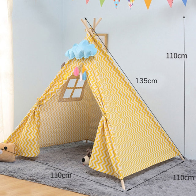 Kids Tent Teepee Tent For Children  Portable Tipi Infantil House For Girl Cabana Boy  Tents Decoration Carpet LED Lights