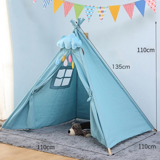 Kids Tent Teepee Tent For Children  Portable Tipi Infantil House For Girl Cabana Boy  Tents Decoration Carpet LED Lights