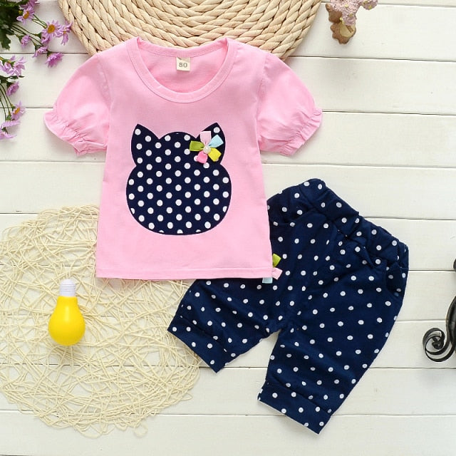 Baby girls clothes sets summer toddler fashion t-shirts+shorts clothing set girl infant cotton tracksuits outfits 2020 new suits