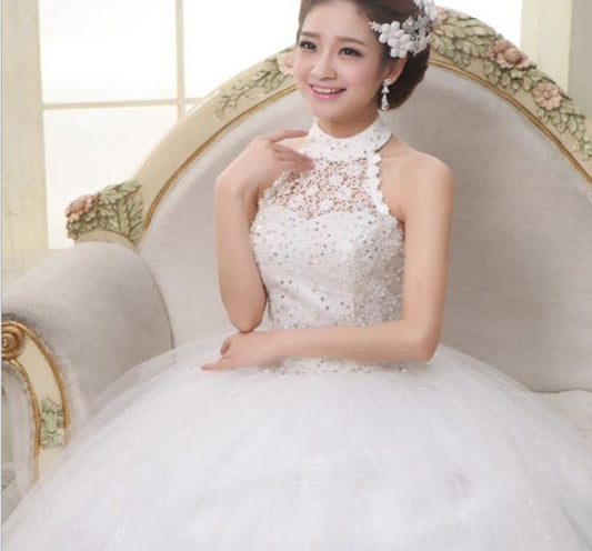 Red White Applique 2020 Sweet  Princess Wedding Dress Strapless Plus Size Wedding Gowns Retro Lotus Bridal Dress
