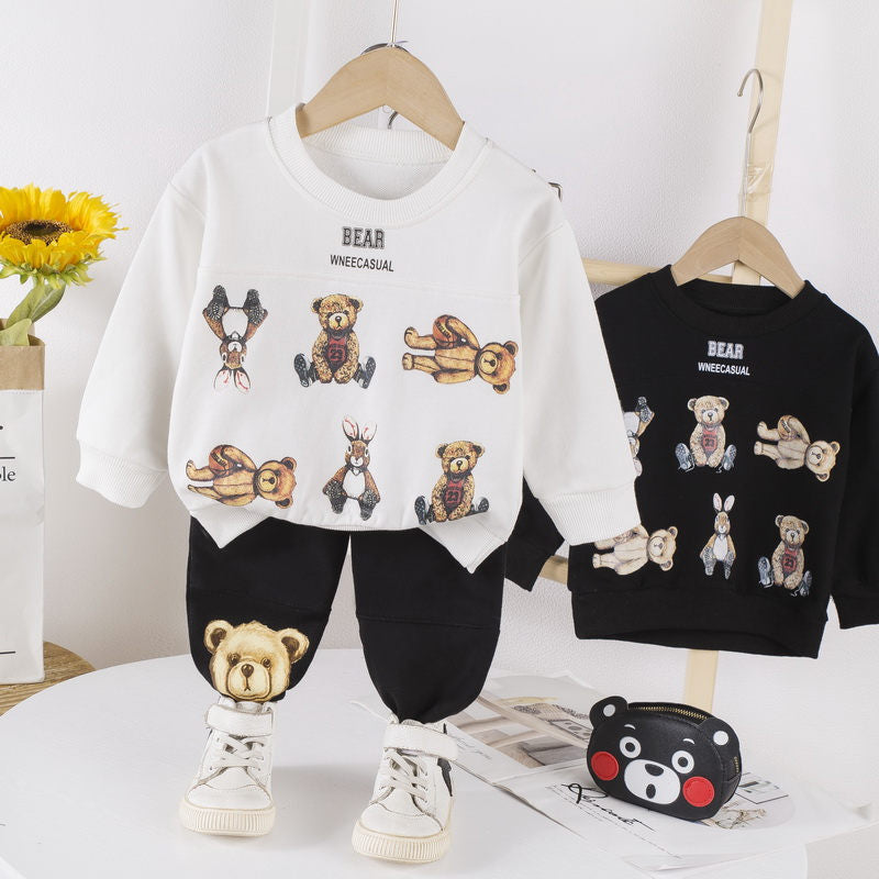 Spring Autumn Children Clothes Baby Boys Cotton bears T-shirt Pants 2Pcs/sets Infant Out Kid Fashion Toddler Clothing Tracksuits - Shop 24/777