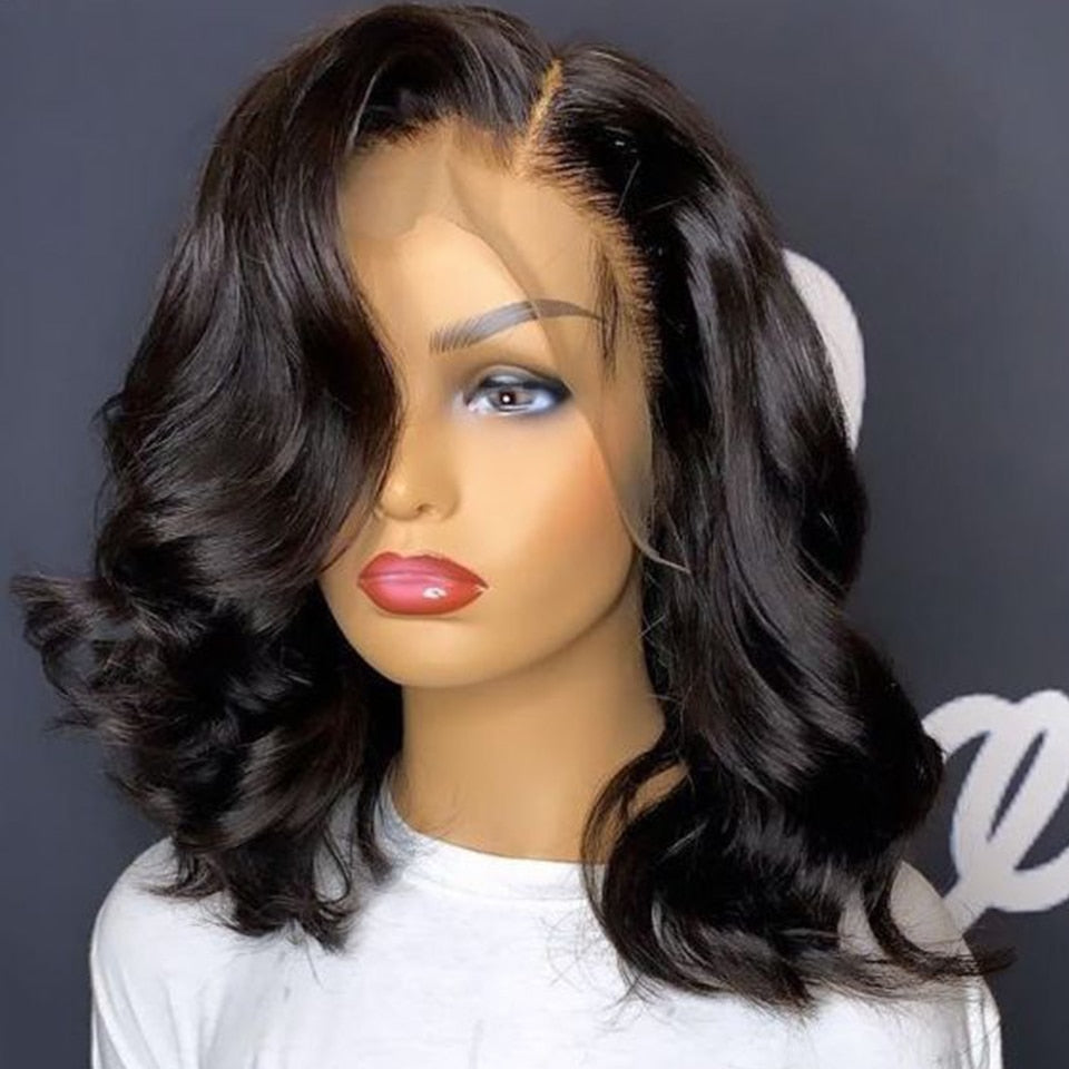 Body Wave Short Bob Lace Front Wig Human Hair Wigs For Black Women Body Wave Lace Front Wig Brazilian Hair Wigs With Baby Hair