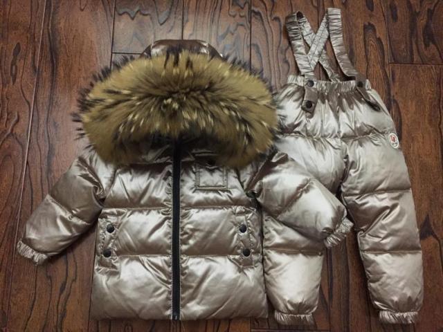 Russian Winter Down Suit Super Warm Children Winter Suits Boys Girl Duck Down Jacket+overalls 2 Pcs Clothing Set  Kids Snow Wear