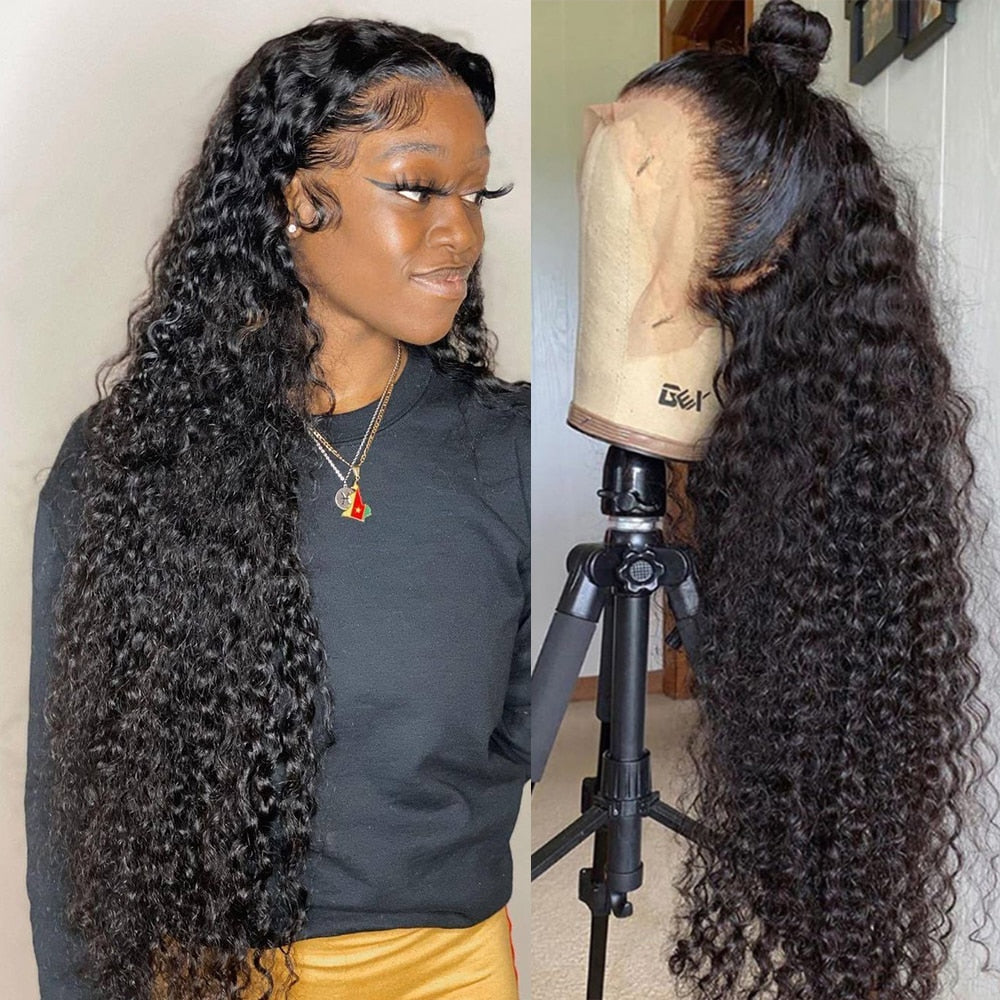 28 30 Inch Deep Wave Frontal Wigs For Black Women Human Hair Curly 13x4 Brazilian Remy Wet And Wavy Water Wave Lace Front Wig