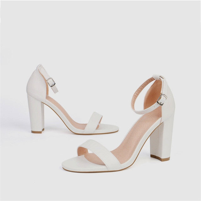 Sexy High Heels Women Shoes Fashion Summer Sandals Woman Pumps Dress Party Wedding Shoes White Yellow Block Heels Ladies