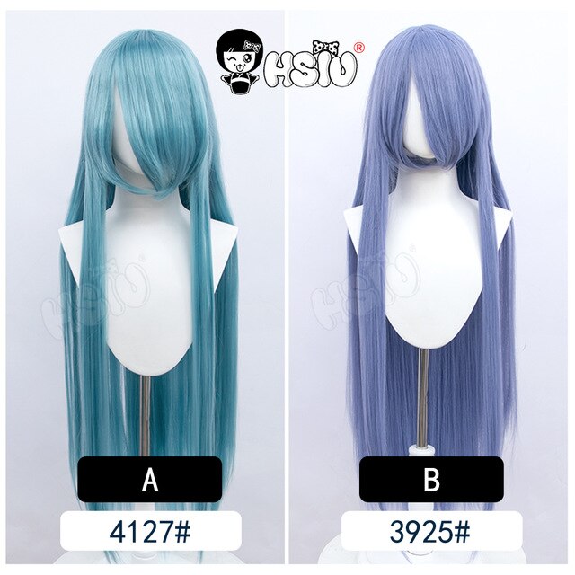 HSIU 100Cm Long Staight Cosplay Wig Heat Resistant Synthetic Hair Anime Party wigs 42 color Colourful +Free brand wig hair net
