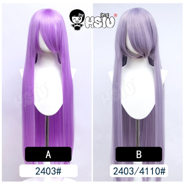 HSIU 100Cm Long Staight Cosplay Wig Heat Resistant Synthetic Hair Anime Party wigs 42 color Colourful +Free brand wig hair net