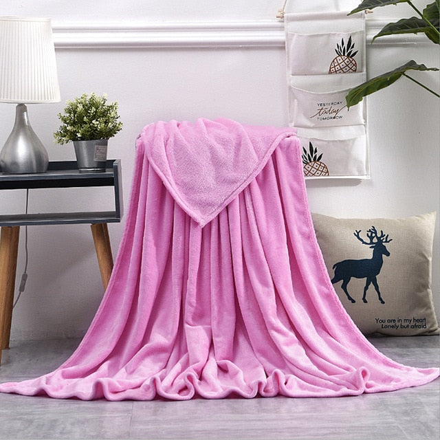 Soft Warm Coral Fleece Blanket Winter Sheet Bedspread Sofa Throw 230Gsm 8 Size Light Thin Mechanical Wash Flannel Blankets