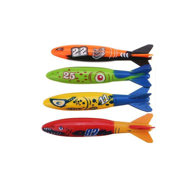 Rocket Throwing Toy Summer Shark Funny Swimming Pool Diving Game Toys for Children Dive Dolphin Accessories Toy Set