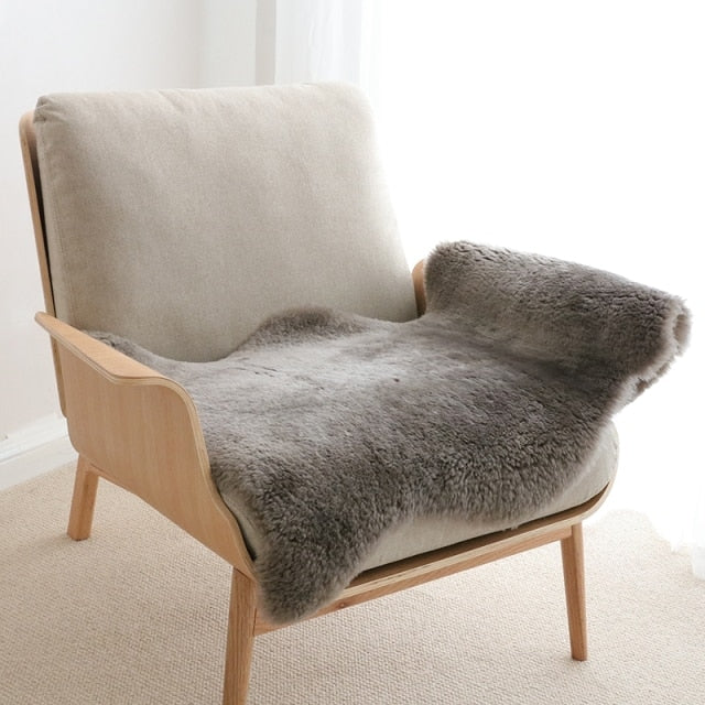 Quality Genuine Sheepskin sheared fur  Rug for chair ,single side shaggy sheep skin fur sofa blanket for home decoration
