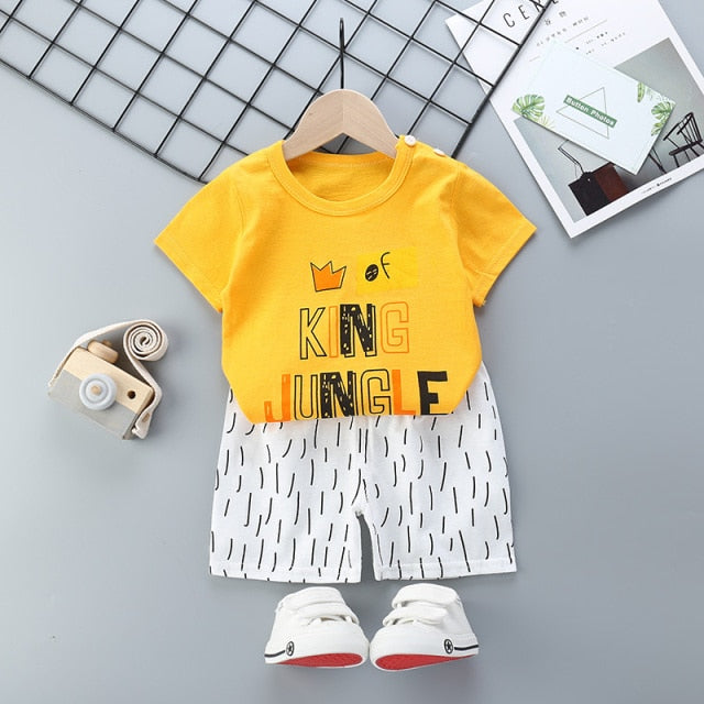Baby Boys Clothes Sets Children Clothing Summer Short Sleeve Tracksuit for Boys Sport Suits Animal Costume for Kids Clothes