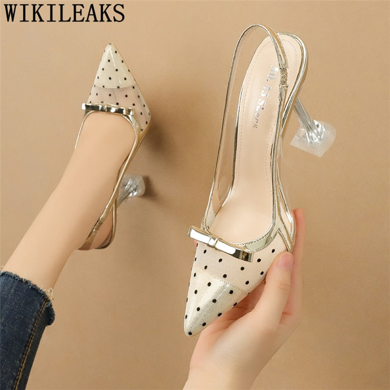 Slingback Shoes Clear Heels For Women Dress Shoes Womens Fetish High Heels Sexy Fashion Summer Shoes Woman Designer Heels 2021