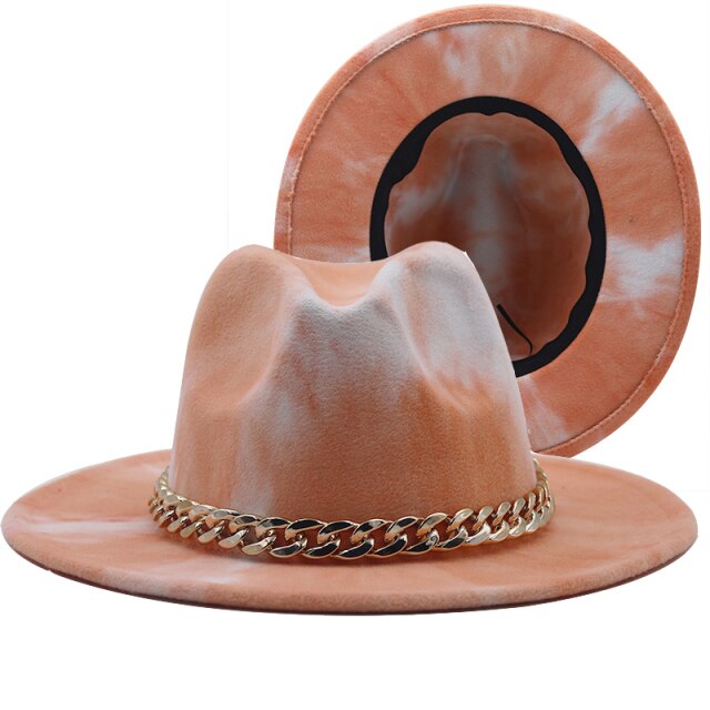 fedora hats black khaki Wide Brim Men Women hat Jazz caps Church felted chain belt cowboy Vintage luxury winter women hats new