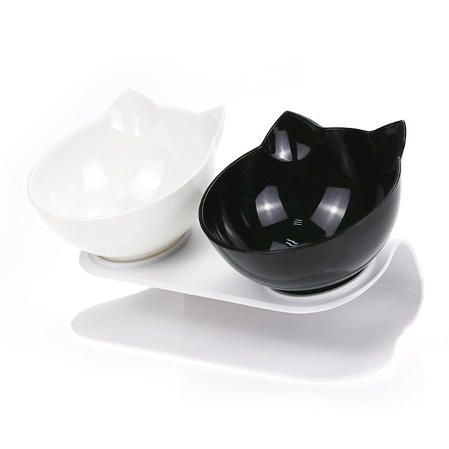 Explosive Cat Double Bowl Cat Bowl Dog Bowl Transparent AS Material Non-slip Food Bowl With Protection Cervical Transparent Cat