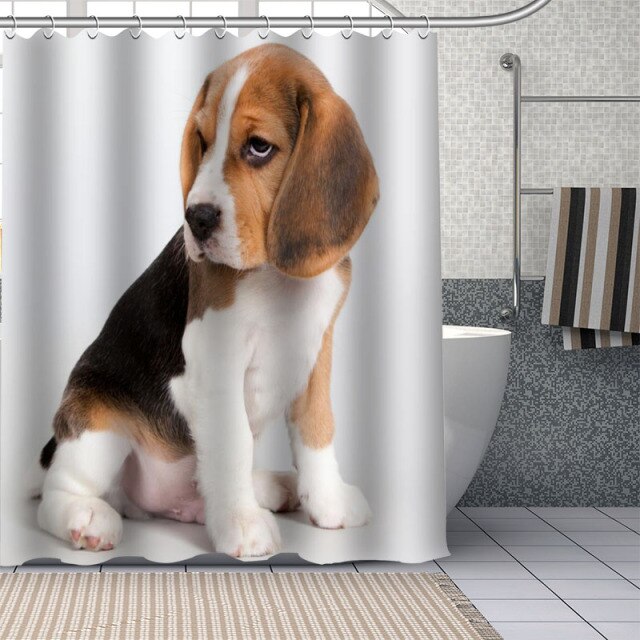 DIY Bathroom Durable Waterproof Shower Curtain Beagle dog Home Decoration Bathroom Curtain 1pc custom Drop Shipping