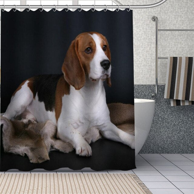 DIY Bathroom Durable Waterproof Shower Curtain Beagle dog Home Decoration Bathroom Curtain 1pc custom Drop Shipping