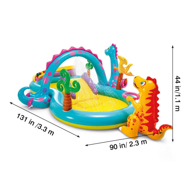 Dinosaur Inflatable Play Center Spray Water Swimming Pool Blow Up Water Fun Pool For Kids