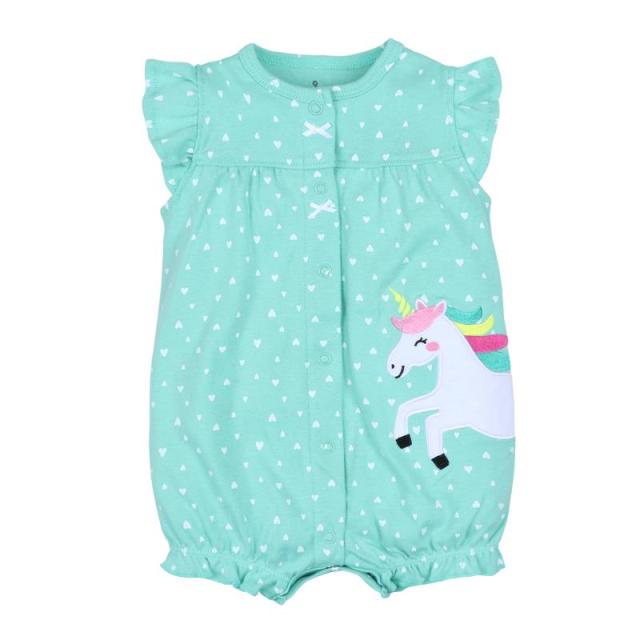Newborn Baby Girl Clothes Infant Cartoon Animal Costumes Baby Clothing Rompers Summer Short Sleeve Jumpsuit 100% Cotton Pajamas - Shop 24/777