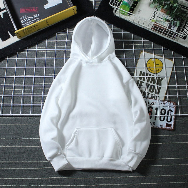 Hooded Sweatshirt Men S-4XL Jumpers Soft Oversized Hoodie Light Plate Long Sleeve Pullover Solid Women Couple Clothes Asian Size