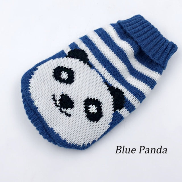 Winter Cartoon Cat Dog Clothes Warm Christmas Sweater For Small Yorkie Pet Clothing Coat Knitting Crochet Cloth XS-3XL