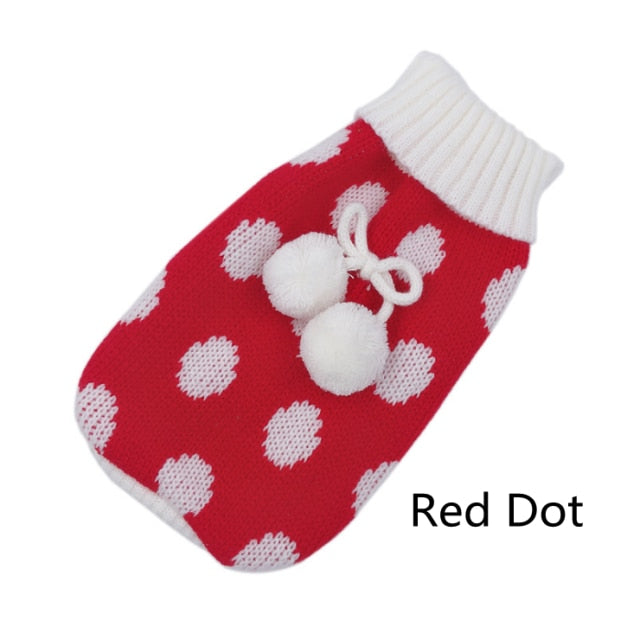 Winter Cartoon Cat Dog Clothes Warm Christmas Sweater For Small Yorkie Pet Clothing Coat Knitting Crochet Cloth XS-3XL