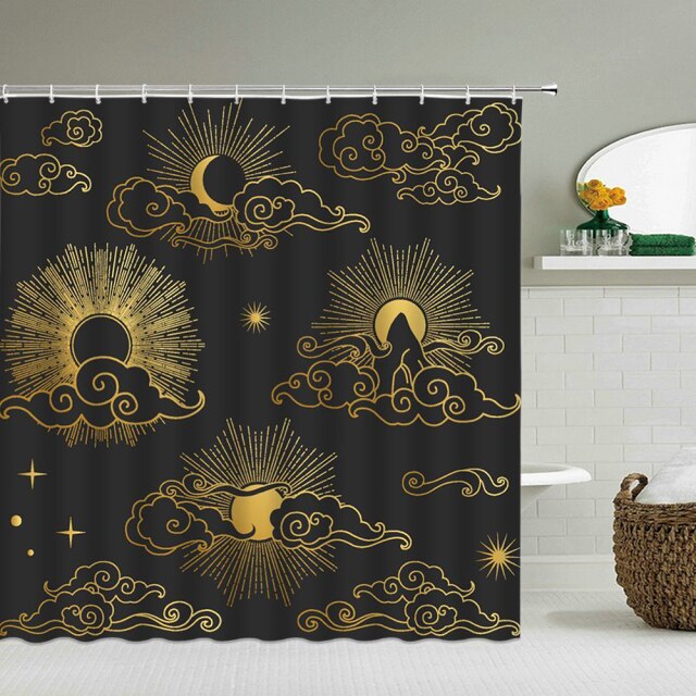 Chinese Style Flowers Bird Scenery Waterproof Shower Curtain Bath Curtains 3d Printing Bathroom With Hooks Washable Cloth Screen