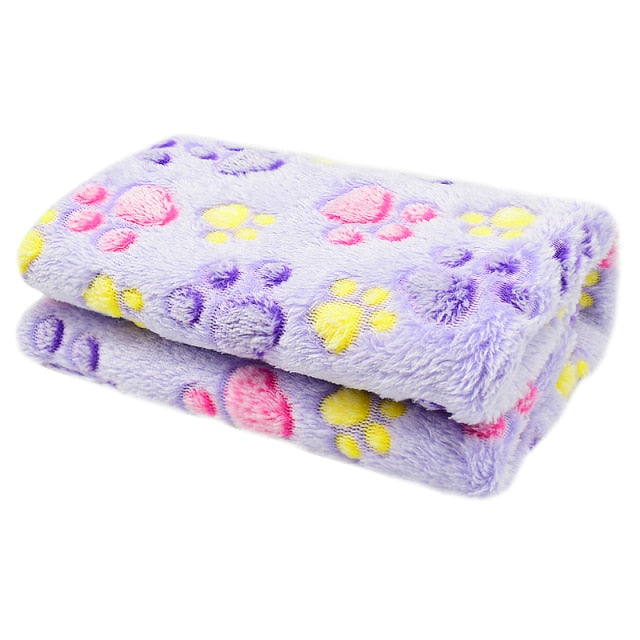 Pet Dog Bed Blanket Soft Fleece Cat Cushion Blanket Winter Warm Paw Print Pet Cats Cover Blanket For Small Medium Large Dogs Mat