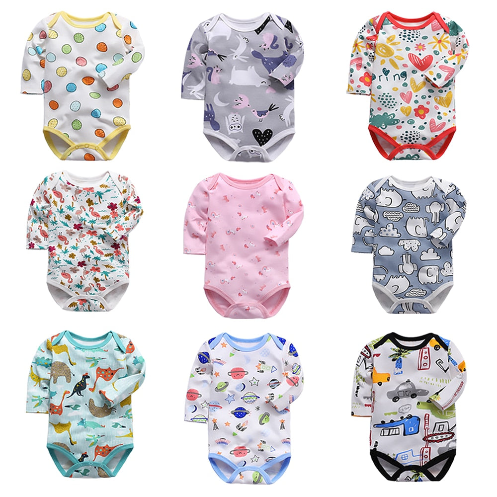 Newborn Bodysuit Baby Babies Bebes Clothes Long Sleeve Cotton Printing Infant Clothing 1pcs 0-24 Months