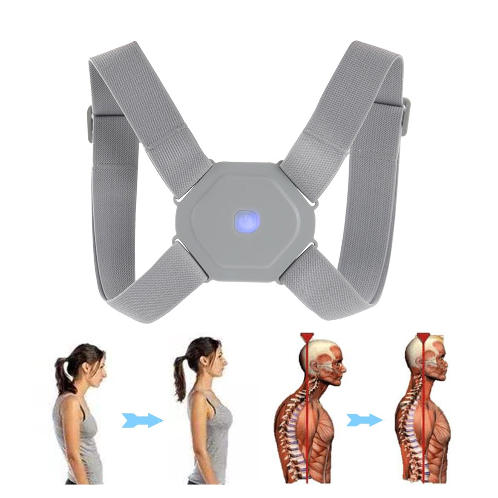 Electric Posture Corrector Back Brace Spine Stretcher Lumbar Vibration Massager Spine Deck Backbelt Support USB Rechargeable