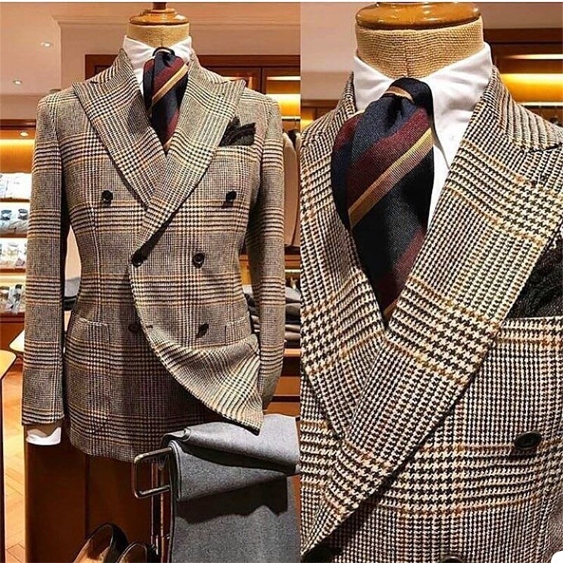 Houndstooth Men Suit Custom Made