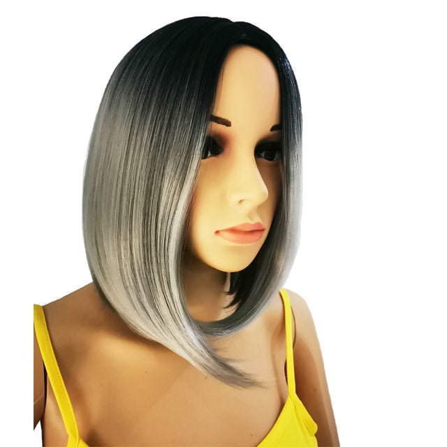 AIYEE Short Straight Brazilian Wig Synthetic Middle Part Hair Wigs Full Head for Black Women Heat Resistant Wig for Women