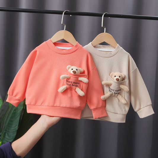 Spring Autumn Toddler Baby Girl's T-shirts Sweater Boy's Long Sleeve Tops Kids Sweatshirt Bear T Shirts Sport Children Clothing - Shop 24/777