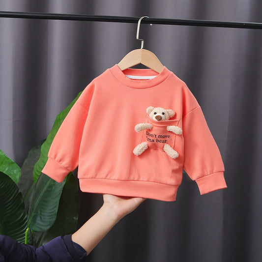 Spring Autumn Toddler Baby Girl's T-shirts Sweater Boy's Long Sleeve Tops Kids Sweatshirt Bear T Shirts Sport Children Clothing - Shop 24/777