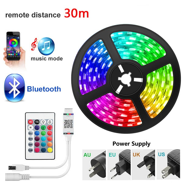 BESTOPE Bluetooth LED Strip Lights 20M RGB 5050 SMD Flexible Ribbon Waterproof RGB LED Light 5M 10M Tape Diode DC 12V Control