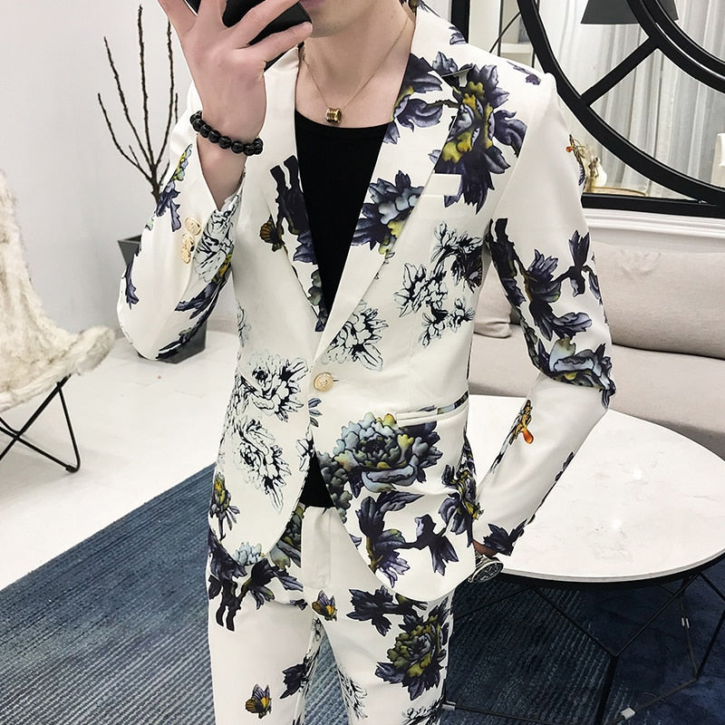 Men Printed Business Suits