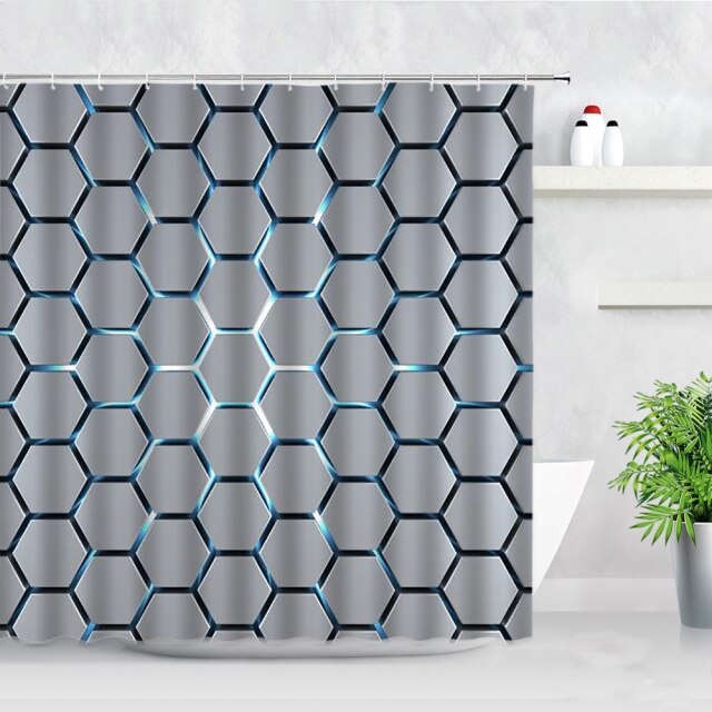 Waterproof Bathroom Shower Curtains Black White 3D Marble Pattern Abstract Art Nordic Style Modern Home Decor cloth Bath Curtain
