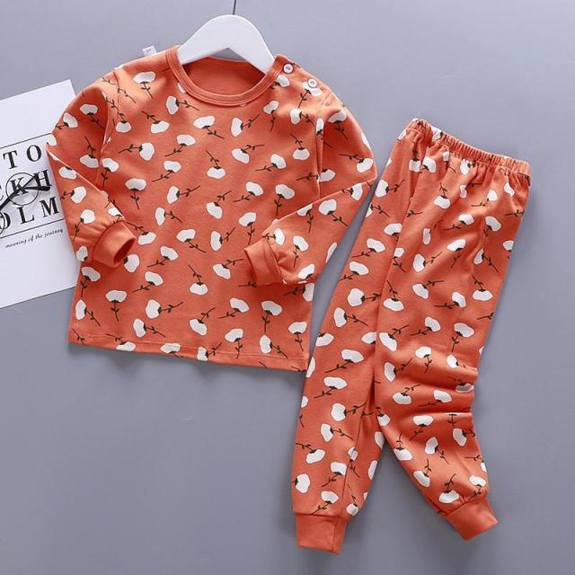 Autumn Pajamas For Children Long Sleeve Cotton Suit Cartoon Animal Clothing Baby Pyjamas Set Sleepwear Christmas Pajamas 10T Set
