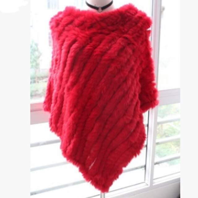 ETHEL ANDERSON Real Fur Knitted Rabbit Fur Poncho Vest Vest Fashion Wrap Coat Vtg Shawl Lady Natural Fur Wedding Party Wholesale