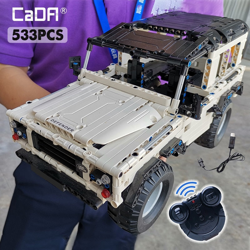 Cada 533Pcs Defender Remote Control Car Building Blocks For Technical RC Car Model SUV City Brick Toys For Children Boys