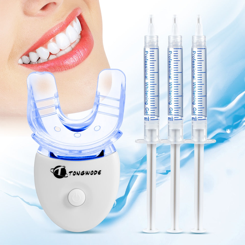 Dental Bleaching Teeth Whitening Kit with Teeth Whitening LED Accelerator Light Peroxide Gel Pen Tooth Whitener Dental Tools