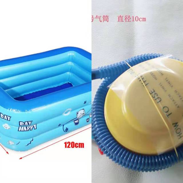 120cm 2/3layers Inflatable Square Swimming Pool Children Inflatable Pool Bathing Tub Baby Kid Home Outdoor Large Swimming Pool