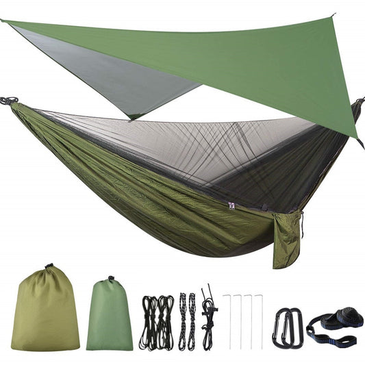 Camping Hammock Mosquito Net and Hammock Canopy Portable Nylon Hammock Rain Fly Tree Straps for Hiking Camping Survival Travel - Shop 24/777