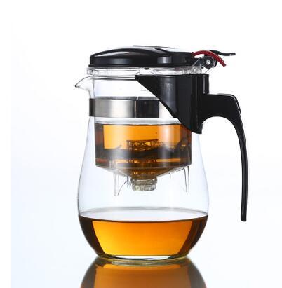 2021 Hot sale Heat Resistant Glass Teapot Chinese Tea Set Puer Kettle Coffee Glass Maker Convenient Office Tea Pot With filter