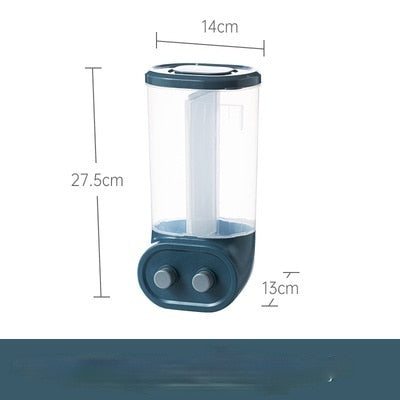 Wall Mounted Cereals Dispenser Kitchen Food Storage Containers Rice Grains Dispenser Transparent Separate Sealed Storage Jars